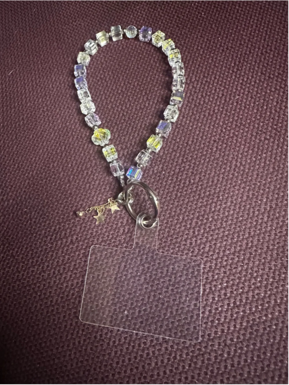 Clear & Yellow Crystal Charms Phone Strap